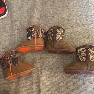 Twister Kids Boots in Brown and Orange